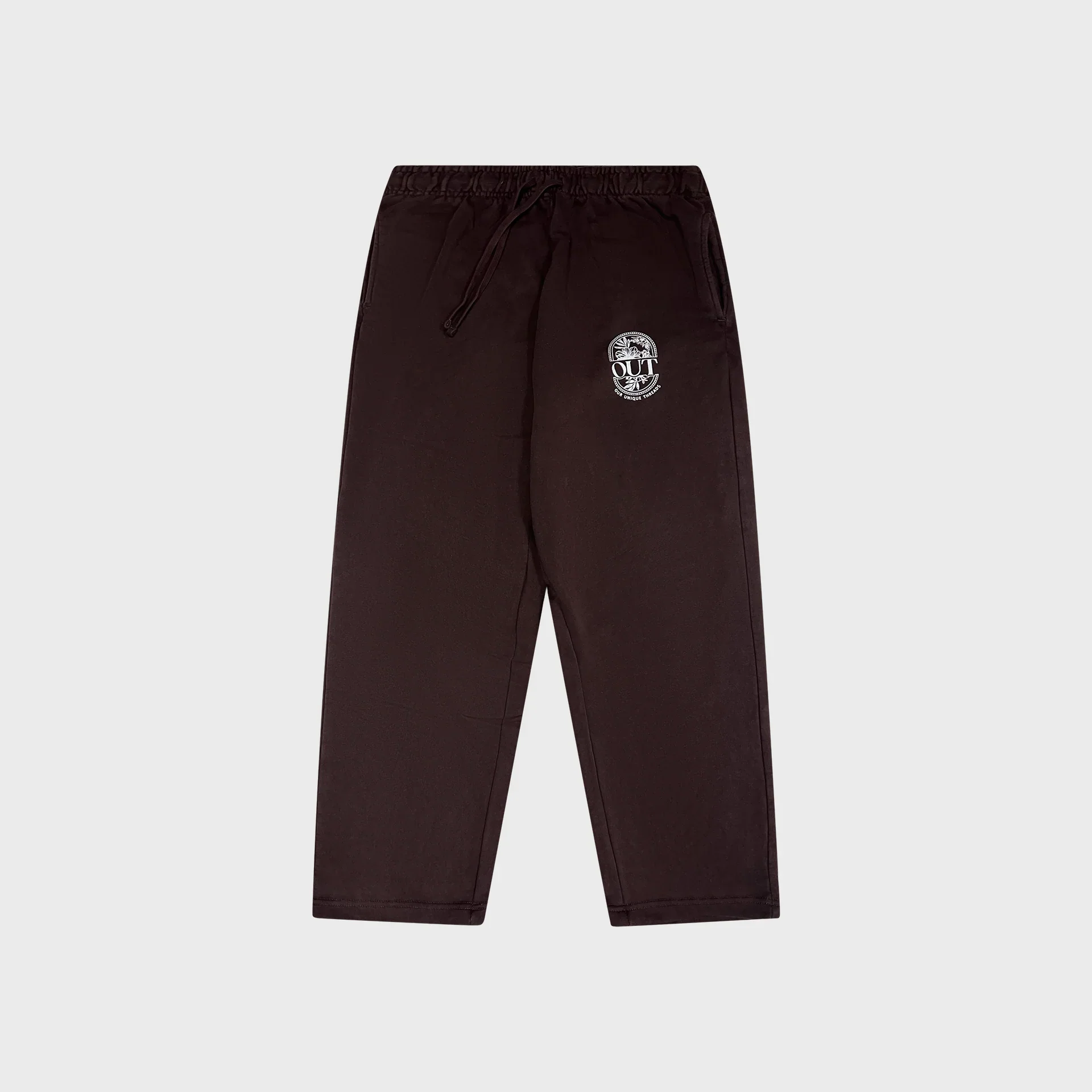 OUT Floral Open Bottom Sweatpants Vintage Dusty Plum