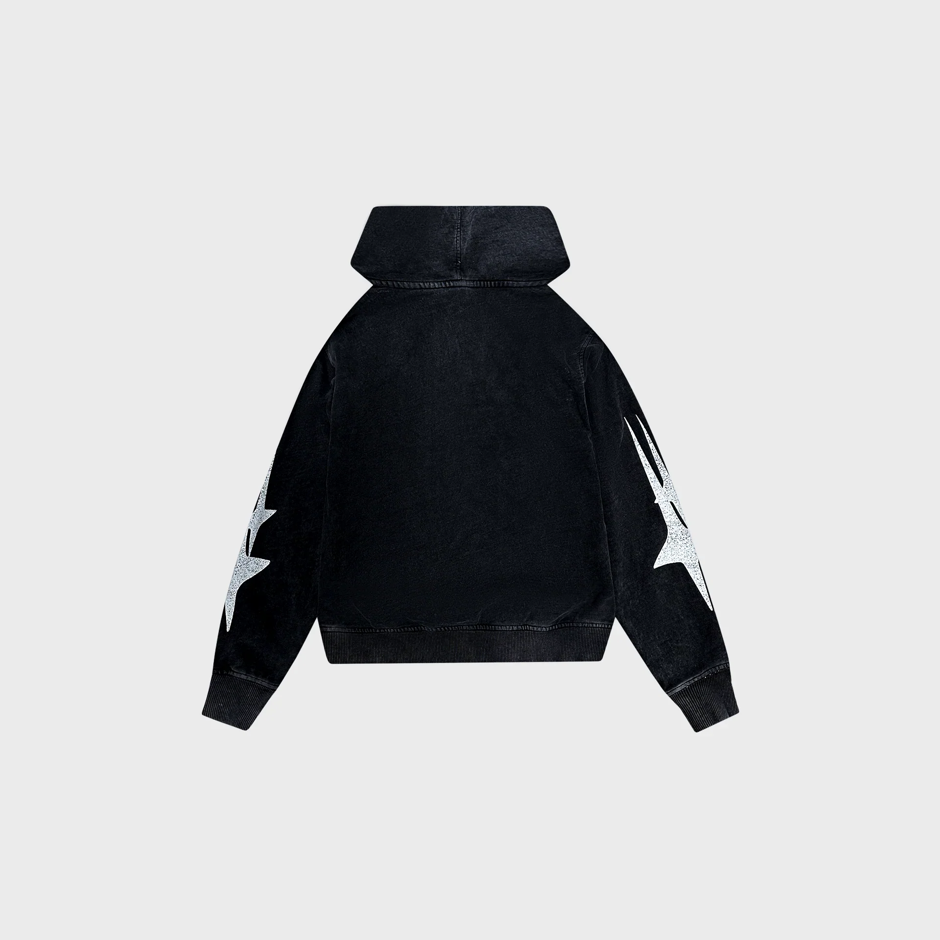 OUT Shooting Star Drop Shoulder Hoodie Black Salt Wash - Image 2