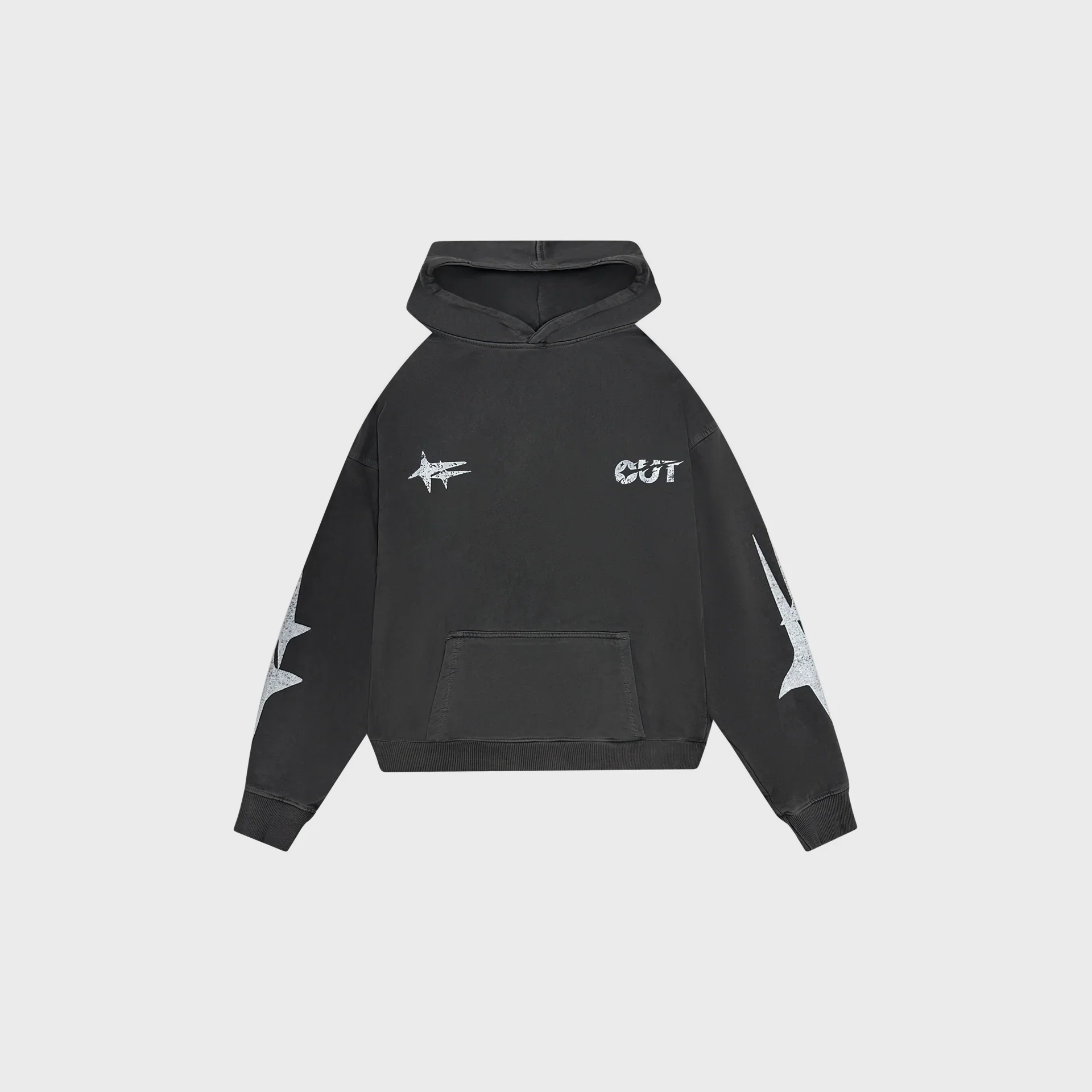 OUT Shooting Star Drop Shoulder Hoodie Vintage Grey